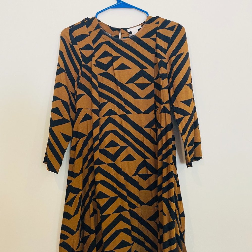 BLACK BROWN TUNIC STYLE DRESS